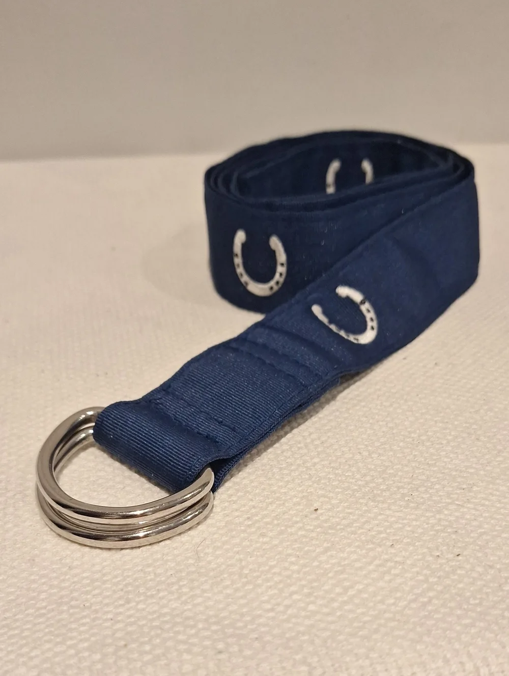Vinyard Vines By Shep And Ian Canvas D-Ring Belt Horseshoe Equestrian Pattern